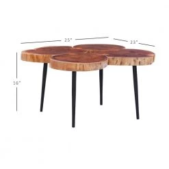 Rose 25 in. W Natural Brown Live Edge Rectangle Wood Top Small Coffee Table by Linon Home Decor -Linon Home Decor Shop natural linon home decor coffee tables hd221918 44 1000