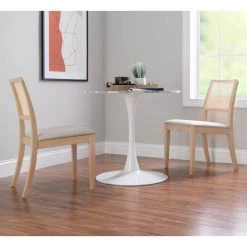 Henrietta Natural Wood with Grey Polypropylene Fabric Side Chair by Linon Home Decor -Linon Home Decor Shop natural linon home decor dining chairs thd03193 31 1000