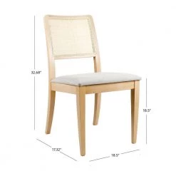 Henrietta Natural Wood with Grey Polypropylene Fabric Side Chair by Linon Home Decor -Linon Home Decor Shop natural linon home decor dining chairs thd03193 4f 1000