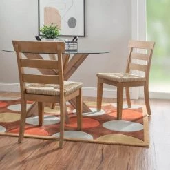Fernley Natural Rush Seat Dining Chair (2-Pack) by Linon Home Decor 21 Fernley Natural Rush Seat Dining Chair (2-Pack) by Linon Home Decor -Linon Home Decor Shop natural linon home decor dining chairs thd03727 31 1000
