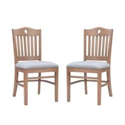 Olton Natural Lt. Grey Uph Dining Chair Carton of 2) by Linon Home Decor
