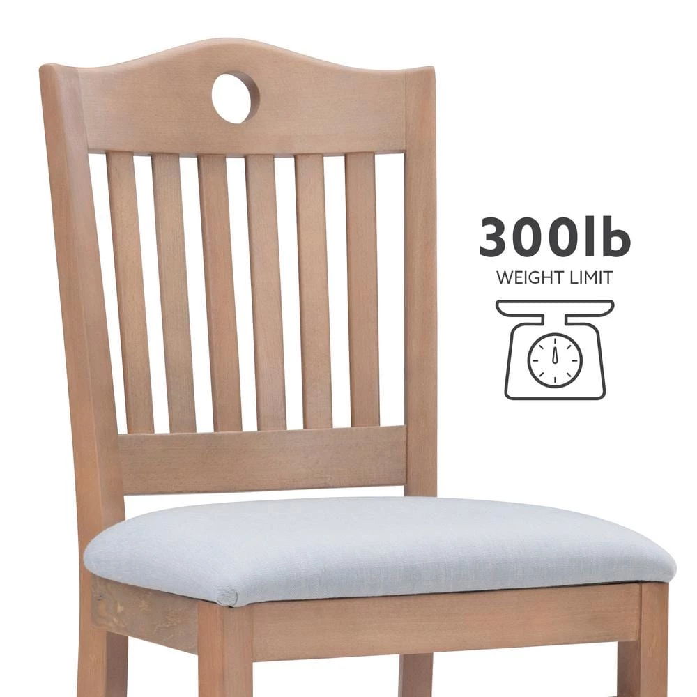 Olton Natural Lt. Grey Uph Dining Chair Carton of 2) by Linon Home Decor 5 Olton Natural Lt. Grey Uph Dining Chair Carton of 2) by Linon Home Decor - Image 3