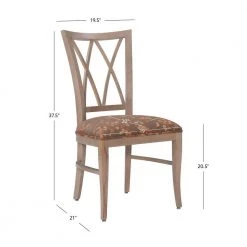 Elko Natural Dining Chair with UPH Flower Seat (2-Pack) by Linon Home Decor -Linon Home Decor Shop natural linon home decor dining chairs thdac03734 76 1000