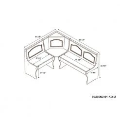 Kaylie Natural Wood Corner Nook Unit by Linon Home Decor 16 Kaylie Natural Wood Corner Nook Unit by Linon Home Decor -Linon Home Decor Shop natural linon home decor dining room sets thd03240 4f 1000