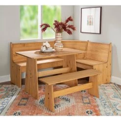 Jennings Natural Corner Nook set by Linon Home Decor -Linon Home Decor Shop natural linon home decor dining room sets thd03577 31 1000