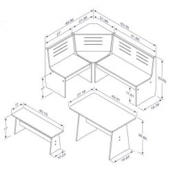 Jennings Natural Corner Nook set by Linon Home Decor -Linon Home Decor Shop natural linon home decor dining room sets thd03577 fa 1000