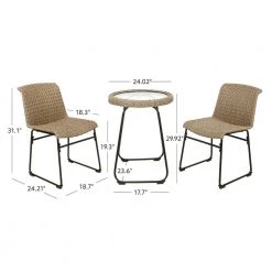 Bert 3 PC Outdoor/Indoor Bistro Set by Linon Home Decor -Linon Home Decor Shop natural linon home decor dining room sets thd04025 c3 1000