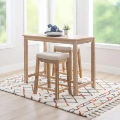 Concord 3-Pieces Natural Wood top Counter Set by Linon Home Decor -Linon Home Decor Shop natural linon home decor dining room sets thd04112 31 1000