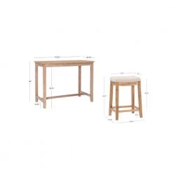 Concord 3-Pieces Natural Wood top Counter Set by Linon Home Decor -Linon Home Decor Shop natural linon home decor dining room sets thd04112 77 1000