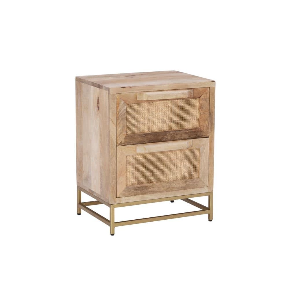 Casper 18 in. W Natural Rattan Cabinet 2-Drawer Rectangle Wood Top Side Table by Linon Home Decor 3 Casper 18 in. W Natural Rattan Cabinet 2-Drawer Rectangle Wood Top Side Table by Linon Home Decor