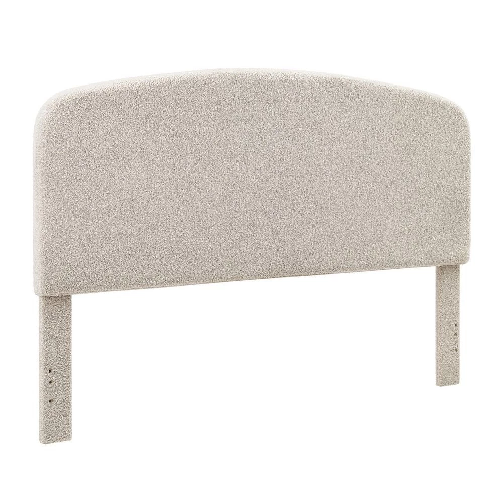 Winslow Beige Sherpa King Upholstered Headboard by Linon Home Decor 3 Winslow Beige Sherpa King Upholstered Headboard by Linon Home Decor
