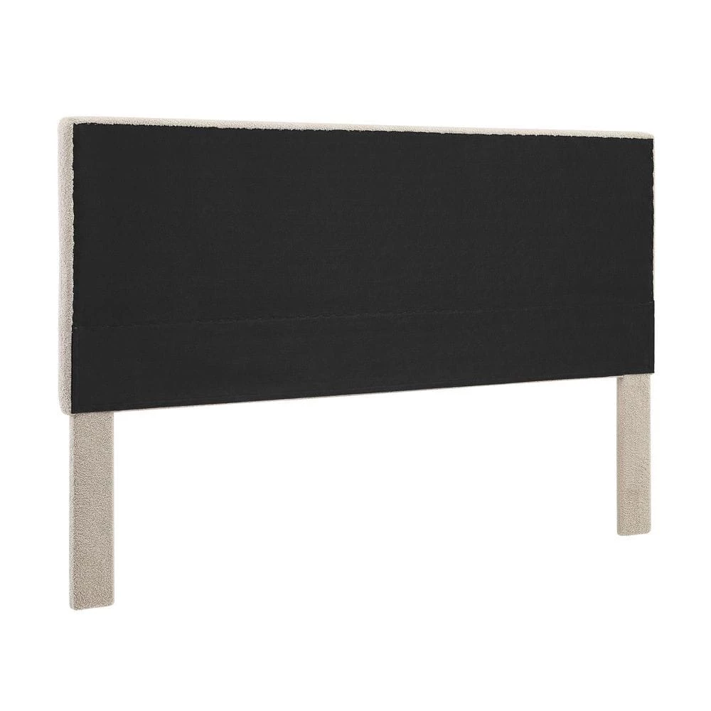 Winlsow Beige Sherpa King Upholstered Headboard by Linon Home Decor 7 Winlsow Beige Sherpa King Upholstered Headboard by Linon Home Decor - Image 5