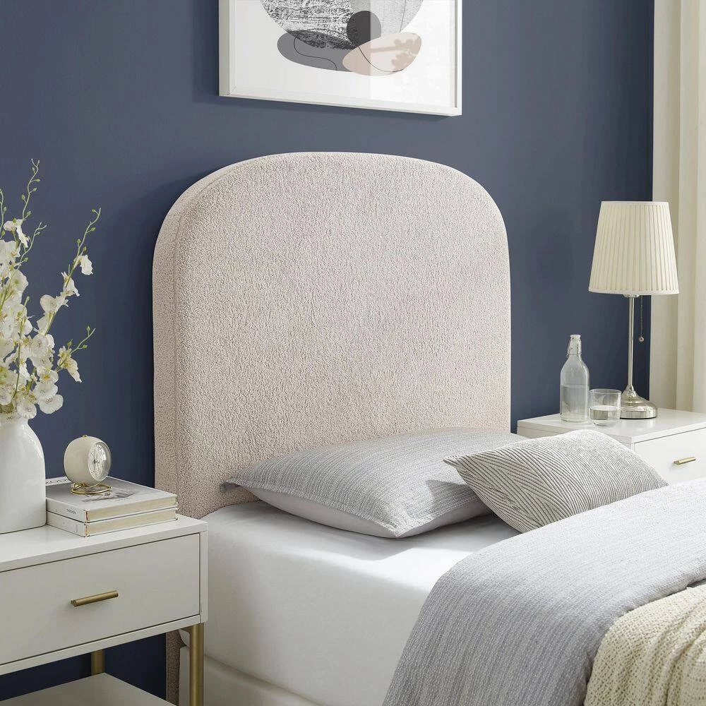 Winslow Beige Sherpa Twin Upholstered Headboard by Linon Home Decor 10 Winslow Beige Sherpa Twin Upholstered Headboard by Linon Home Decor - Image 8
