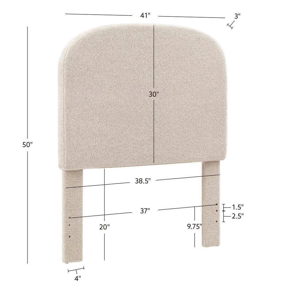 Winslow Beige Sherpa Twin Upholstered Headboard by Linon Home Decor 9 Winslow Beige Sherpa Twin Upholstered Headboard by Linon Home Decor - Image 7