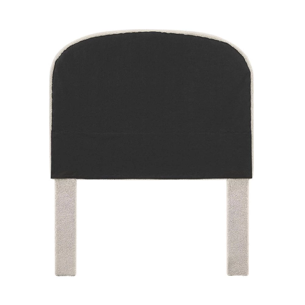 Winslow Beige Sherpa Twin Upholstered Headboard by Linon Home Decor 5 Winslow Beige Sherpa Twin Upholstered Headboard by Linon Home Decor - Image 3