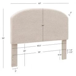 Winlsow Beige Sherpa Full/Queen Upholstered Headboard by Linon Home Decor 14 Winlsow Beige Sherpa Full/Queen Upholstered Headboard by Linon Home Decor -Linon Home Decor Shop natural linon home decor headboards thd04145 1f 1000