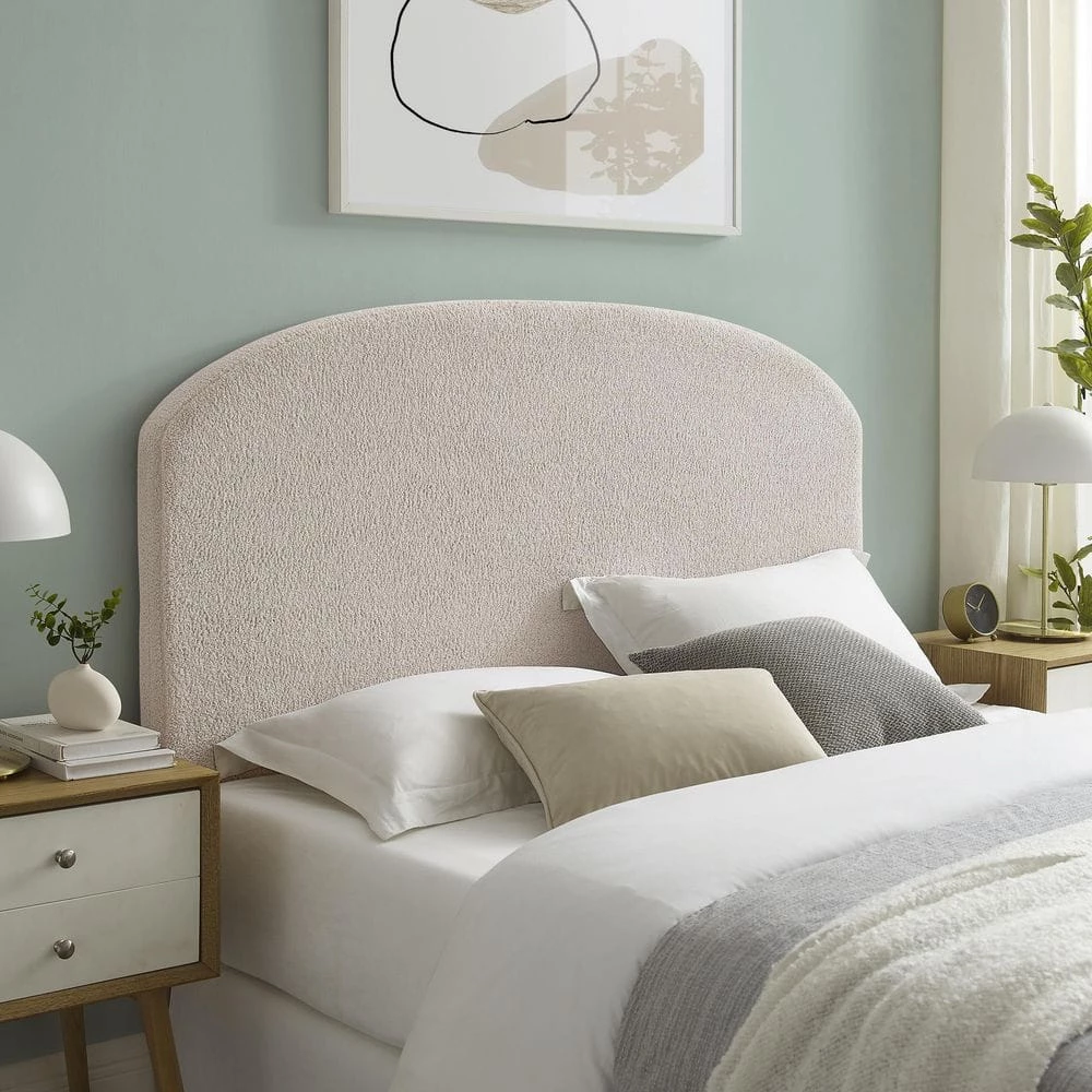 Winlsow Beige Sherpa Full/Queen Upholstered Headboard by Linon Home Decor 9 Winlsow Beige Sherpa Full/Queen Upholstered Headboard by Linon Home Decor - Image 7
