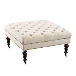 Isabelle Natural Accent Ottoman by Linon Home Decor
