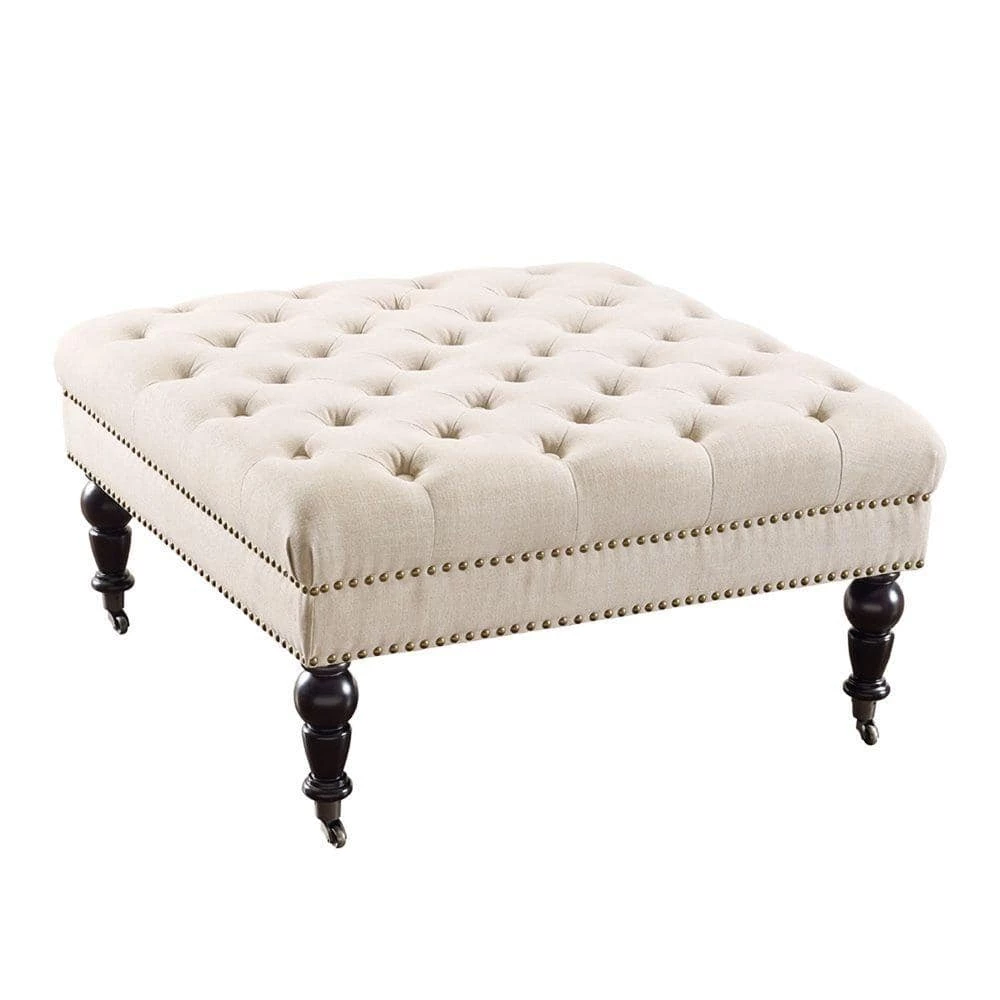 Isabelle Natural Accent Ottoman by Linon Home Decor 3 Isabelle Natural Accent Ottoman by Linon Home Decor