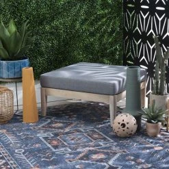 Naples Natural and Grey Outdoor Ottoman by Linon Home Decor -Linon Home Decor Shop natural linon home decor ottomans thd02924 31 1000