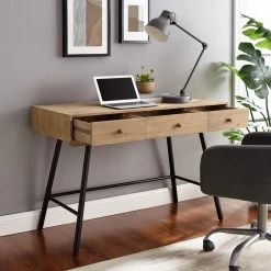 Felix 44 in. width Rectangle Black wood and Natural 3 Drawer Laptop Desk by Linon Home Decor 17 Felix 44 in. width Rectangle Black wood and Natural 3 Drawer Laptop Desk by Linon Home Decor -Linon Home Decor Shop natural linon home decor writing desks thd02939 1f 1000