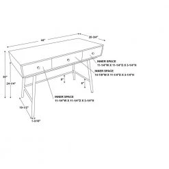 Felix 44 in. width Rectangle Black wood and Natural 3 Drawer Laptop Desk by Linon Home Decor 18 Felix 44 in. width Rectangle Black wood and Natural 3 Drawer Laptop Desk by Linon Home Decor -Linon Home Decor Shop natural linon home decor writing desks thd02939 44 1000