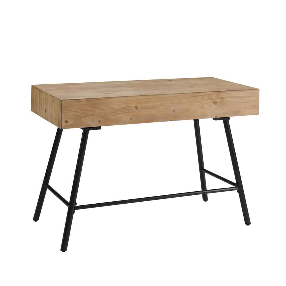 Felix 44 in. width Rectangle Black wood and Natural 3 Drawer Laptop Desk by Linon Home Decor 5 Felix 44 in. width Rectangle Black wood and Natural 3 Drawer Laptop Desk by Linon Home Decor - Image 3