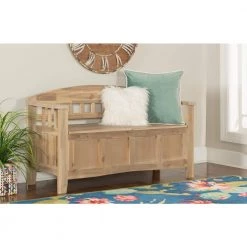 Iris Natural Wash Storage Bench by Linon Home Decor -Linon Home Decor Shop natural wash linon home decor dining benches thd00625 31 1000