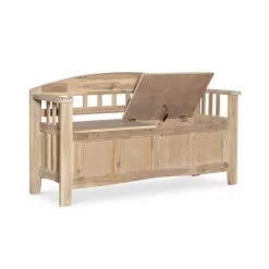 Iris Natural Wash Storage Bench by Linon Home Decor -Linon Home Decor Shop natural wash linon home decor dining benches thd00625 4f 1000