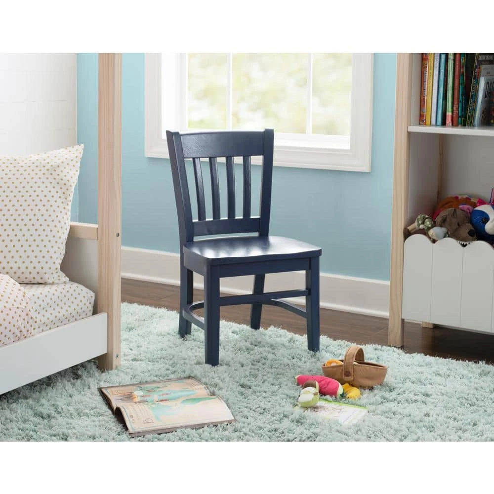 Callie Navy Wood Back and Seat Kids Chair (Set of 2) by Linon Home Decor 10 Callie Navy Wood Back and Seat Kids Chair (Set of 2) by Linon Home Decor - Image 8