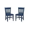Callie Navy Wood Back and Seat Kids Chair (Set of 2) by Linon Home Decor