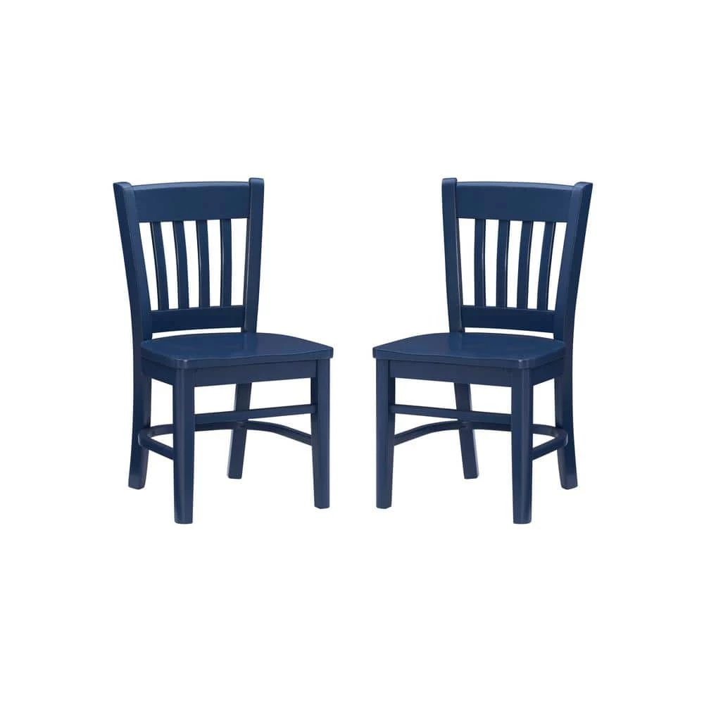 Callie Navy Wood Back and Seat Kids Chair (Set of 2) by Linon Home Decor 3 Callie Navy Wood Back and Seat Kids Chair (Set of 2) by Linon Home Decor