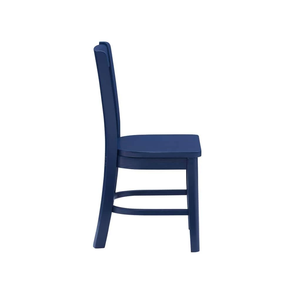 Callie Navy Wood Back and Seat Kids Chair (Set of 2) by Linon Home Decor 4 Callie Navy Wood Back and Seat Kids Chair (Set of 2) by Linon Home Decor - Image 2