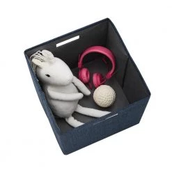 Dillon Navy Foldable Fabric Storage Bin 13 in. x 13 in. x 13 in. (Carton of 2) by Linon Home Decor -Linon Home Decor Shop navy blue linon home decor kids storage cubes thd03479 a0 1000