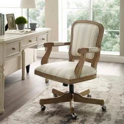 Fiona Driftwood Finish Neutral Stripes Office Chair with Arms by Linon Home Decor 9 Fiona Driftwood Finish Neutral Stripes Office Chair with Arms by Linon Home Decor -Linon Home Decor Shop neutral stripes linon home decor task chairs thd03221 31 1000