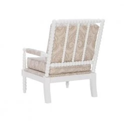 Bridgette Off-White Paisley Spindal Wood Frame Chair by Linon Home Decor -Linon Home Decor Shop off white linon home decor accent chairs thd00641 4f 1000