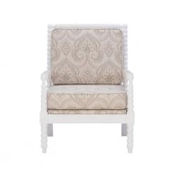 Bridgette Off-White Paisley Spindal Wood Frame Chair by Linon Home Decor -Linon Home Decor Shop off white linon home decor accent chairs thd00641 c3 1000
