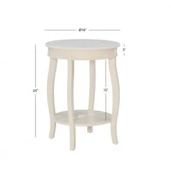 Justine Off White Table with Shelf by Linon Home Decor -Linon Home Decor Shop off white linon home decor end side tables hd221956 c3 1000