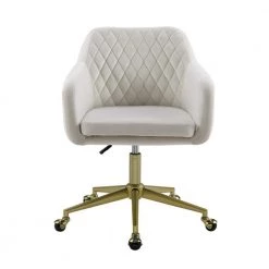 Sterling Off White Quilted Adjustable Office Chair with Castors by Linon Home Decor -Linon Home Decor Shop off white linon home decor task chairs thd02902 c3 1000