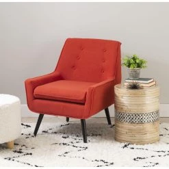 Lynne Pimento Orange Upholstered Chair by Linon Home Decor 17 Lynne Pimento Orange Upholstered Chair by Linon Home Decor -Linon Home Decor Shop orange linon home decor accent chairs thd00635 31 1000