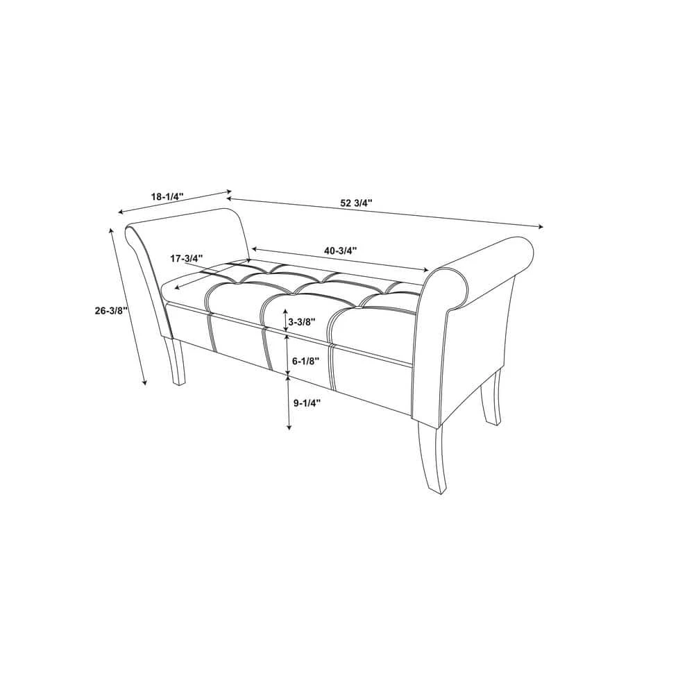 Lawson Paisley Storage 26 in. H x 52.5 in. W x 18 in. D Bench by Linon Home Decor 5 Lawson Paisley Storage 26 in. H x 52.5 in. W x 18 in. D Bench by Linon Home Decor - Image 3