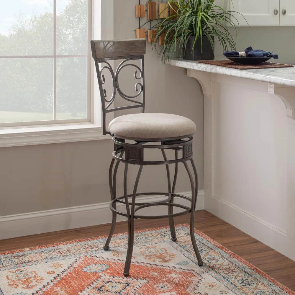 Labelle 47.75 in. H Pewter Big & Tall Barstool by Linon Home Decor 12 Labelle 47.75 in. H Pewter Big & Tall Barstool by Linon Home Decor - Image 10