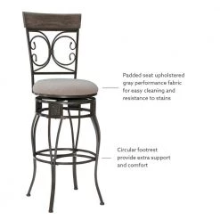 Labelle 47.75 in. H Pewter Big & Tall Barstool by Linon Home Decor 19 Labelle 47.75 in. H Pewter Big & Tall Barstool by Linon Home Decor -Linon Home Decor Shop pewter linon home decor bar stools hd221911 44 1000