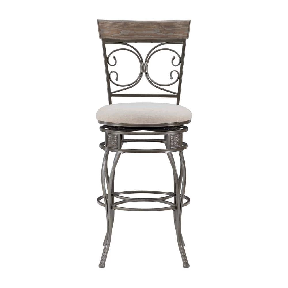 Labelle 47.75 in. H Pewter Big & Tall Barstool by Linon Home Decor 7 Labelle 47.75 in. H Pewter Big & Tall Barstool by Linon Home Decor - Image 5