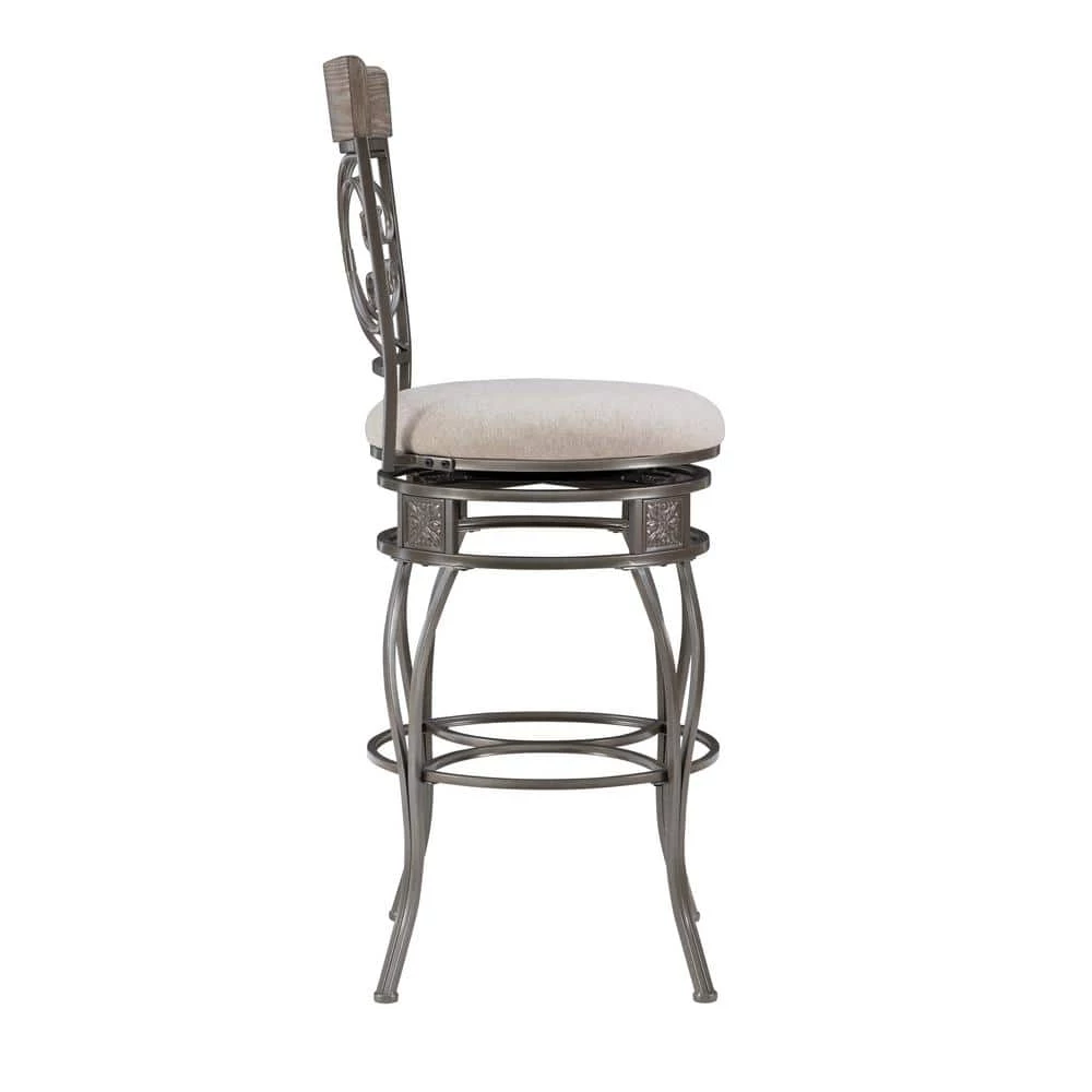 Labelle 47.75 in. H Pewter Big & Tall Barstool by Linon Home Decor 4 Labelle 47.75 in. H Pewter Big & Tall Barstool by Linon Home Decor - Image 2
