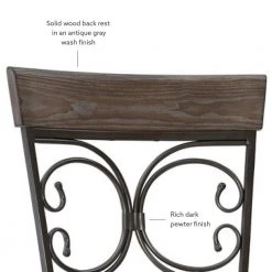 Labelle 47.75 in. H Pewter Big & Tall Barstool by Linon Home Decor 20 Labelle 47.75 in. H Pewter Big & Tall Barstool by Linon Home Decor -Linon Home Decor Shop pewter linon home decor bar stools hd221911 fa 1000