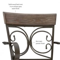 Labelle 47.75 in. H Pewter Big & Tall Arm Barstool by Linon Home Decor 16 Labelle 47.75 in. H Pewter Big & Tall Arm Barstool by Linon Home Decor -Linon Home Decor Shop pewter linon home decor bar stools hd221912 1d 1000