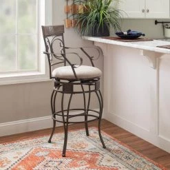 Labelle 47.75 in. H Pewter Big & Tall Arm Barstool by Linon Home Decor 23 Labelle 47.75 in. H Pewter Big & Tall Arm Barstool by Linon Home Decor -Linon Home Decor Shop pewter linon home decor bar stools hd221912 31 1000