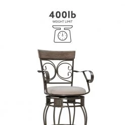 Labelle 47.75 in. H Pewter Big & Tall Arm Barstool by Linon Home Decor 15 Labelle 47.75 in. H Pewter Big & Tall Arm Barstool by Linon Home Decor -Linon Home Decor Shop pewter linon home decor bar stools hd221912 a0 1000