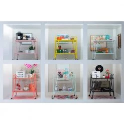 Winona Pink Bar Cart with Two Shelves and Casters by Linon Home Decor 17 Winona Pink Bar Cart with Two Shelves and Casters by Linon Home Decor -Linon Home Decor Shop pink linon home decor bar carts thd03685 1f 1000